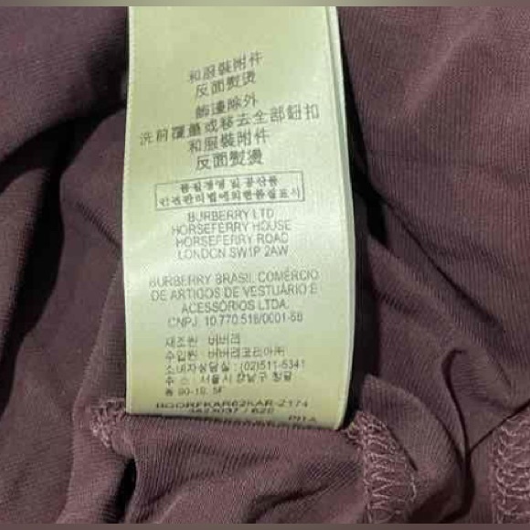 Burberry, Large, Deep Plum Purple Ruched Round Neck Top, EUC - Picture 6 of 7